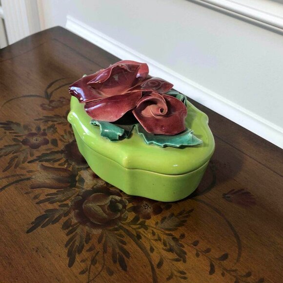 California pottery - Johannes Brahm floral lidded trinket box - Picture 4 of 12